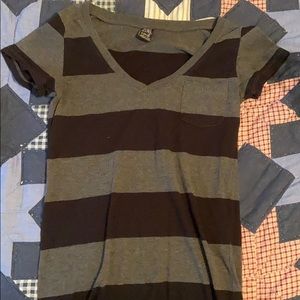 Striped V-neck